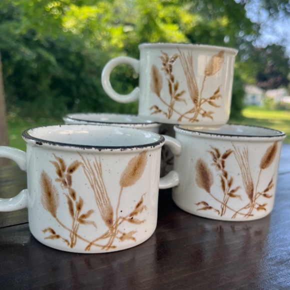 5 England Stonehenge Wild Oats Mid Winter Mugs Vintage 1970's Speckled Stoneware - Picture 3 of 11